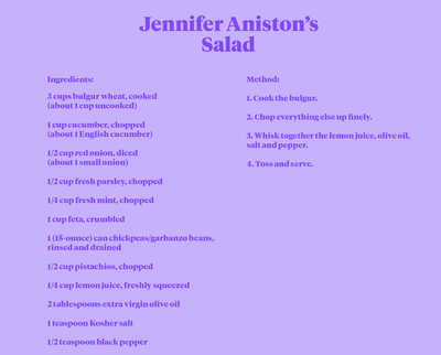 Jennifer Aniston's TikTok Viral Salad