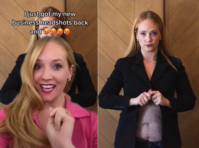 Rachel Pedersen shows off post-partum body on Tiktok. 