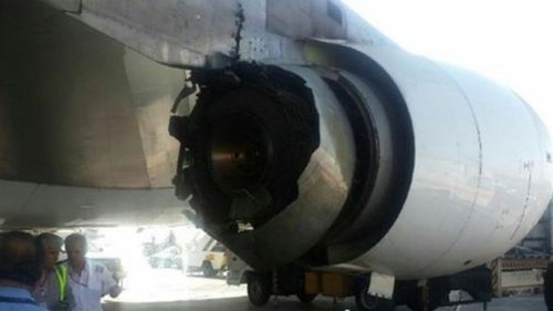 Passenger terror as Iranian 747's engine falls off during takeoff