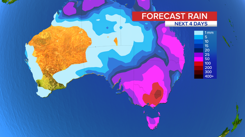 The heavy rain is expected to last until Sunday. (9NEWS)