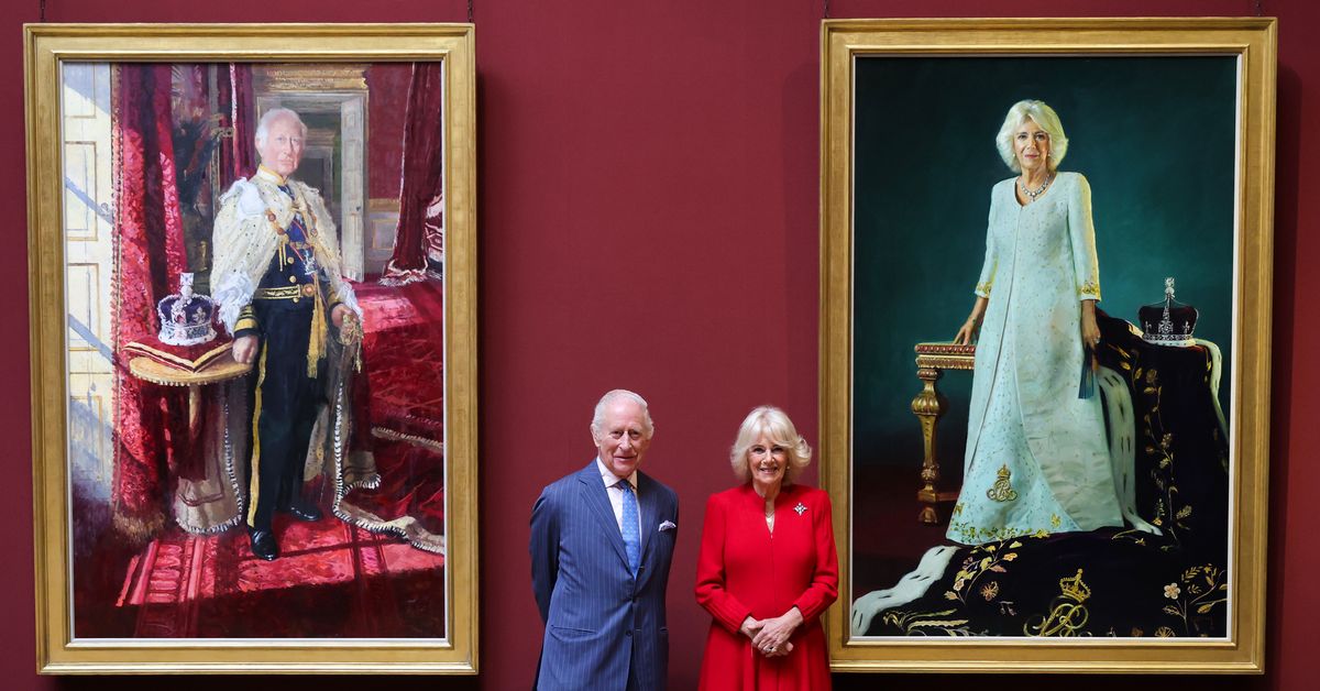 King Charles and Queen Camilla unveil coronation portraits to mark second ...