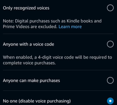 There is an option to disable 'voice purchasing' in the Alexa app. 