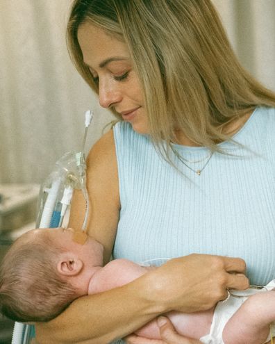 The Block Dani Reilly holding baby Billie