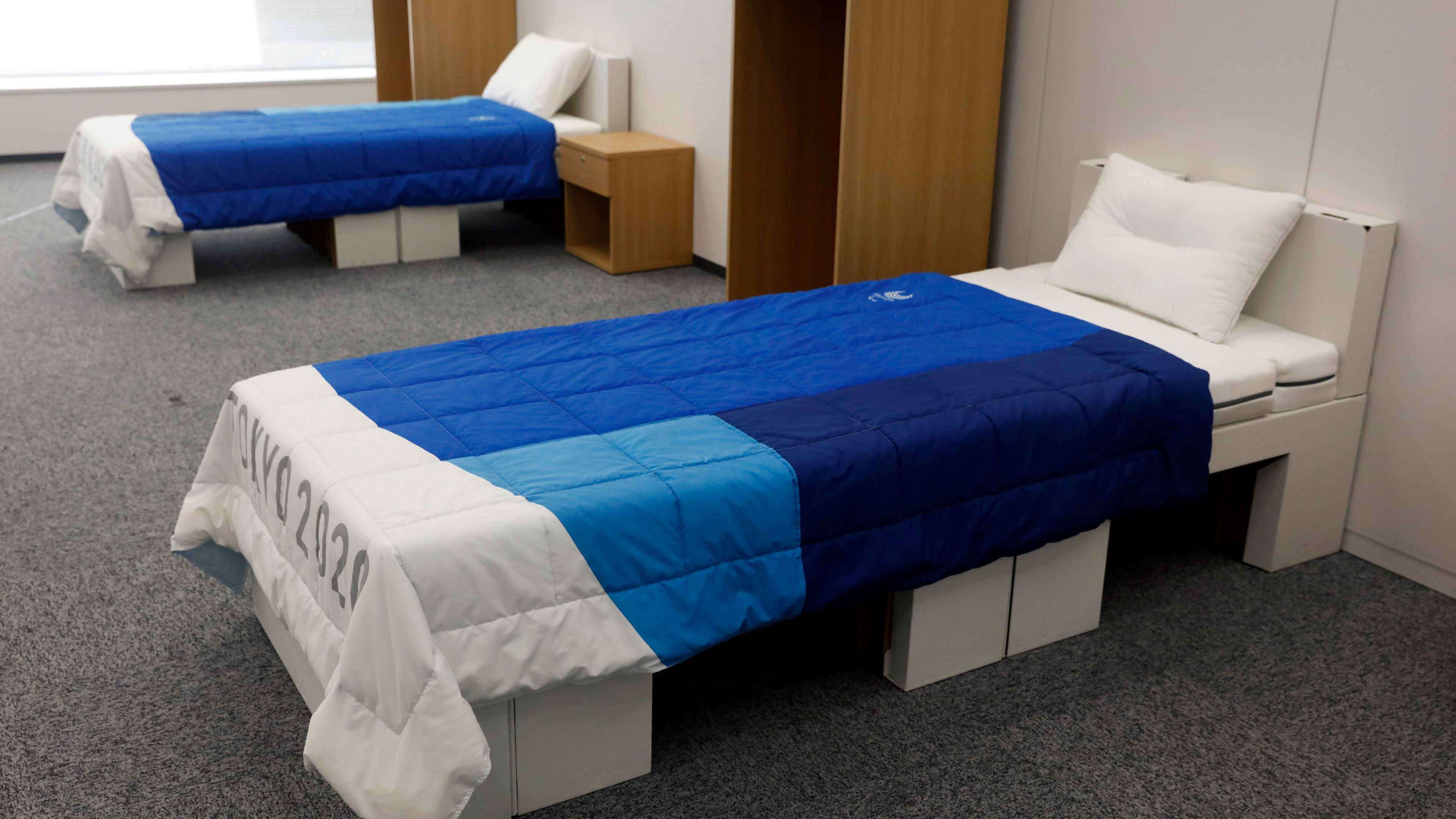Unveiled: the bedroom furniture to be used at the Athletes&#x27; Village at the Tokyo Games.