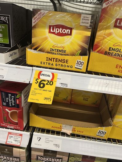Coles sales tags per unit pricing for teabags