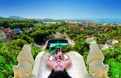 'Tower of Power' water slide at Siam Park, Spain.