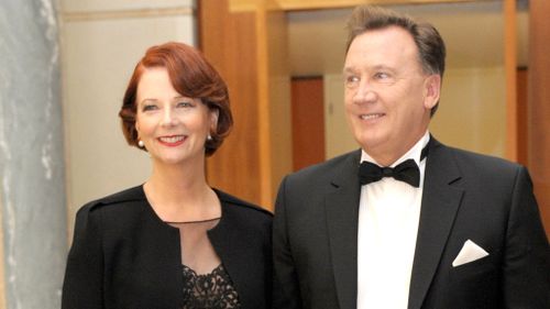 Julia Gillard with her partner Tim Mathieson. (AAP)