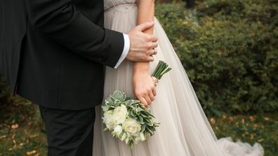 Bride and groom at wedding