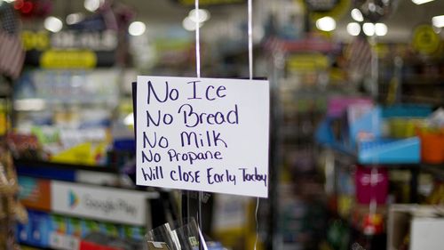 Locals desperately stocked up ahead of Hurricane Florence in the US.