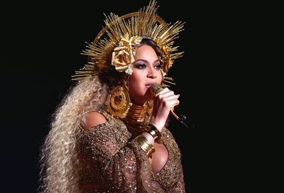 Beyonc&eacute; at the 59th Grammy Awards in Los Angeles on February 12, 2017