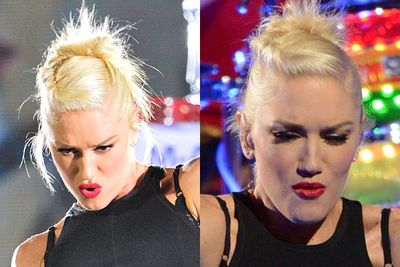 Gwen Stefani's pout-face looks more like poop-face to us.