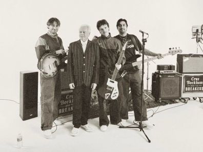 Cruz Beckham and the breakers with grandfather Tony Adams