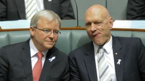 Kevin Rudd and Peter Garrett in 2011. (AAP)