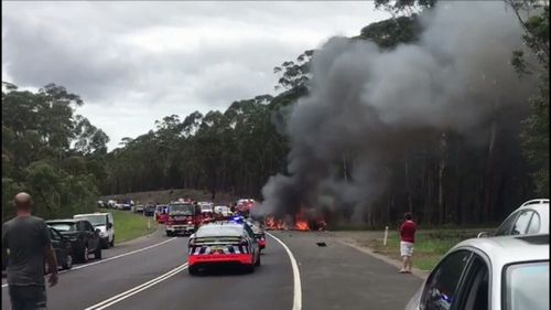 The Falkholt family were struck in a fiery crash.