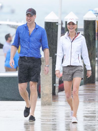 Prince William and Kate got drenched after a day of sailing in the Bahamas