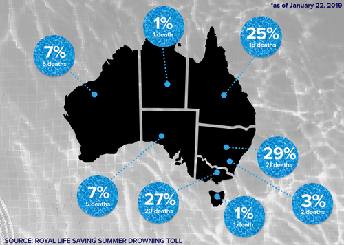 Australian drownings statistics summer 2018/2019