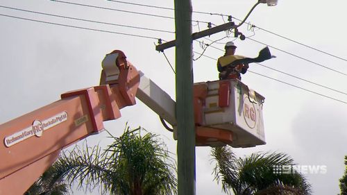 It took emergency crews four hours to clean up the mess and secure the debris. Picture: 9NEWS