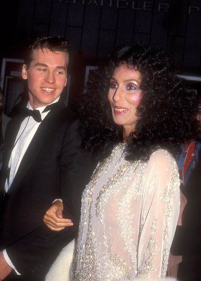 Val KIlmer & Cher at the Academy Awards in Los Angeles on April 11, 1983.