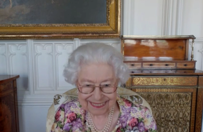 The Queen speaks to Australian of the Year Award recipients Dylan Alcott, Val Dempsey, Dr Daniel Nour and Shanna Whan ahead of her Jubilee weekend