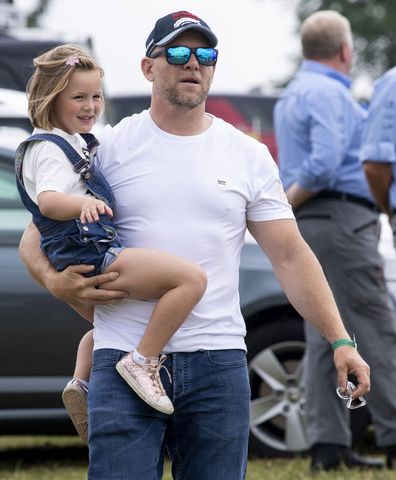 Mike Tindall and Mia Tindall during the 2019 Festival of British Eventing at Gatcombe Park on August 4, 2019 in Stroud, England.