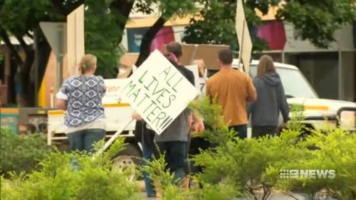 A small group of "All Lives Matter" protesters were asked to leave.