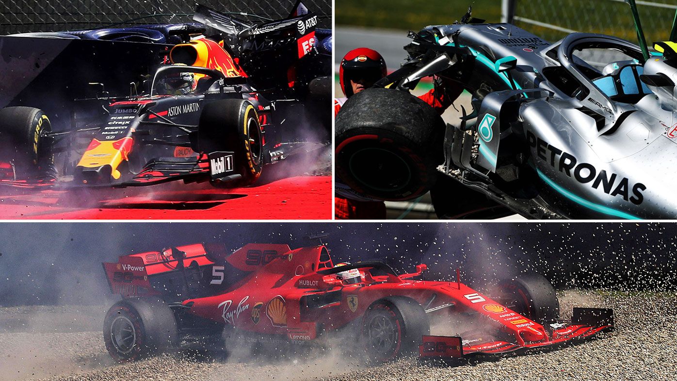 Verstappen, Vettel and Bottas crash in Austrua