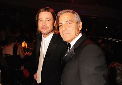 Brad Pitt and George Clooney attend the Critics' Choice Movie Awards in 2012.