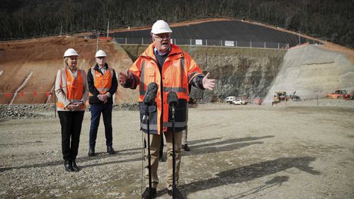 Scott Morrison makes an announcement about Snowy-Hydro 2.0 during the Eden-Monaro by-election campaign.