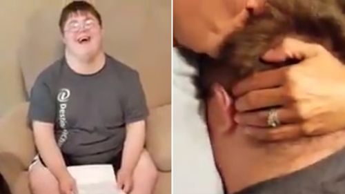 Man with Down syndrome cries tears of joy after being accepted into university