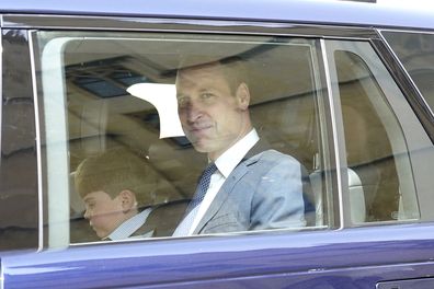 Prince William and Prince Louis leave Westminster Abbey in central London, Wednesday, May 3, 2023 following a rehearsal for the coronation of King Charles III 