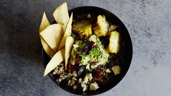 Savoury Mexican quinoa breakfast bowl