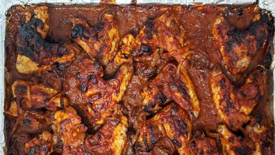 Chicken wings simmered and baked with Chicken Tonight BBQ wings sauce