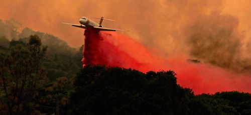 Authorities said the fire has been 20 percent contained. Picture: AAP