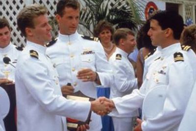 The testosterone-packed world of fighter pilots was more manly you'd think. Val Kilmer's Iceman has been interpreted by some as gay, trying to help Maverick come to terms with his own sexuality. 'You can ride my tail anytime', says Iceman in the final scene. Maverick responds, 'No, you can ride mine'. It's a done deal.