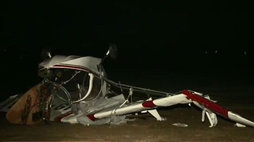 Severe storms destroy five light planes at airport in Sydney’s south-west causing an estimated more than $100,000 in damage