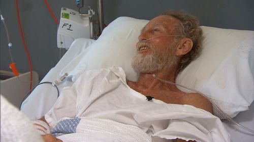 Vegan Colin Rowland, 62, survived a shark attack yesterday morning. (9NEWS)