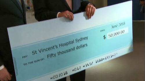 Mr Massetti has donated $50,000 to St Vincent's Hospital in Sydney. Image: 9News