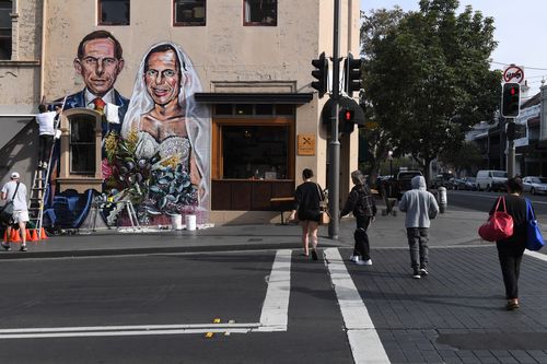 The artist spent 25 hours putting the mural together. (AAP)