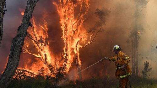 A bushfire that is burning north of Newcastle in New South Wales has been downgraded to a Watch and Act level.