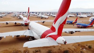 Qantas planes in desert storage