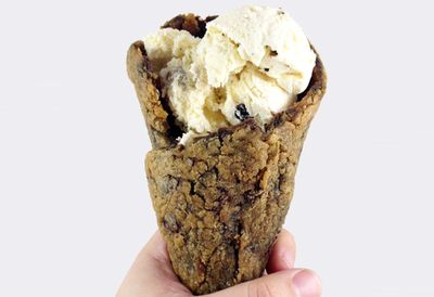 Chocolate chip cookie cone