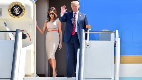 US President Donald Trump and First Lady Melania Trump arrive in London for a four day visit to the UK. Picture: AAP