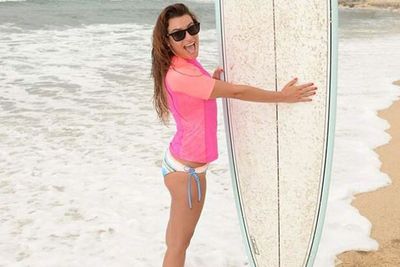 Pro-surfer? Not quite.<br/><br/>Lea swaps the set for surf lessons at Oakley's Learn to Ride-Surf event in Cabo.