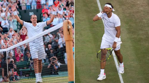 Gilles Muller, and Rafael Nadal. (Twitter / @Wimbledon)
