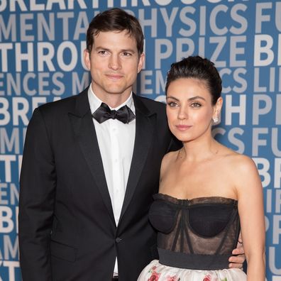 Ashton Kutcher and Mila Kunis arrive at the 2018 Breakthrough Prize at NASA Ames Research Center on December 3, 2017 in Mountain View, California.