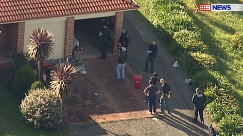 The raid followed the man's arrest in Campbelltown this morning. (9NEWS)