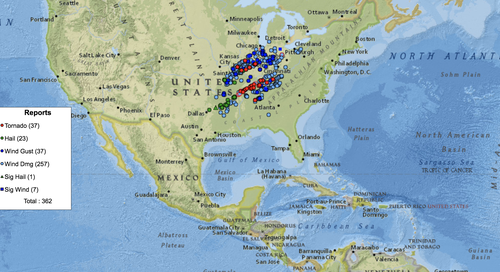 More than 30 tornadoes have been reported across six states.