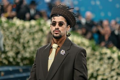Bad Bunny at the 2025 Met Gala Celebrating "Superfine: Tailoring Black Style" at Metropolitan Museum of Art on May 5, 2025 in New York City.  