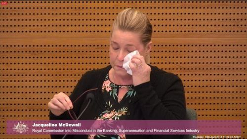 Jacqueline McDowall gave a tearful admission to the Royal Commission last week about how bad advice from Westpac had left her homeless. (Supplied)