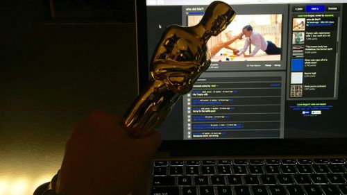 The user posted this image two months ago, using his own Oscar statue to make fun of DiCaprio. (Imgur: iHasanOscar)